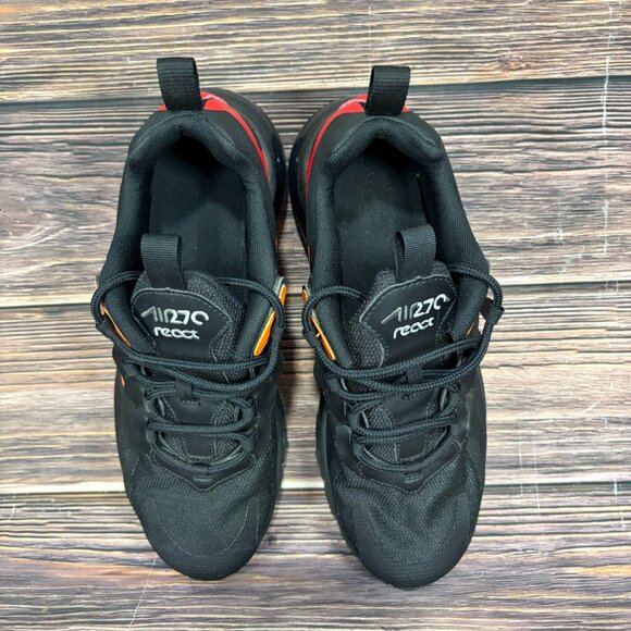 Nike Air Max 270 React Black Magma Orange Women's Athletic Shoes Size 7.5 - Picture 7 of 8